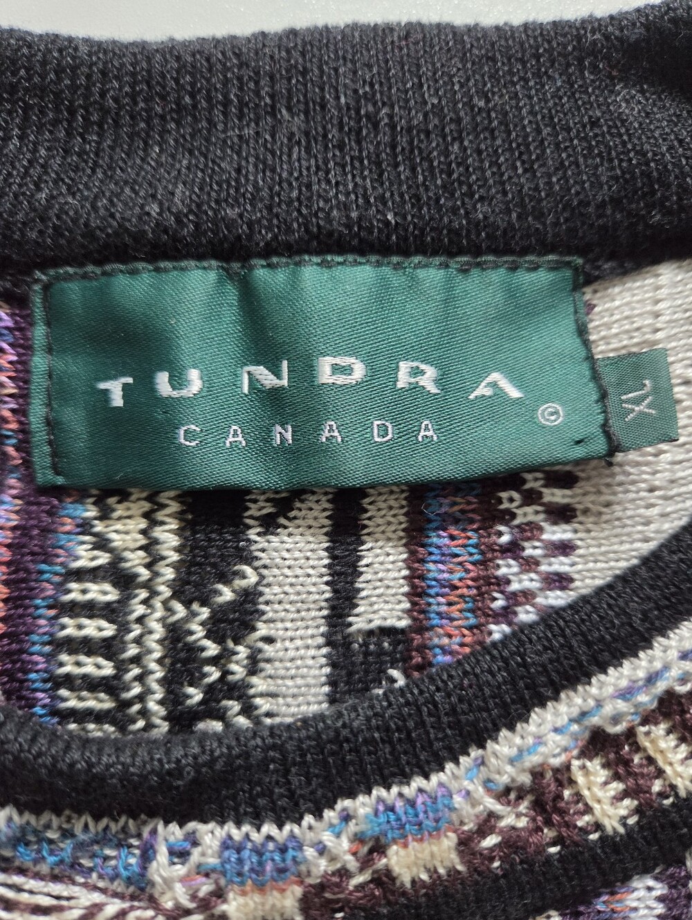 Vintage Tundra Coogii style sweater 3D Mercerized Cotton made in Canada - Picture 2 of 7